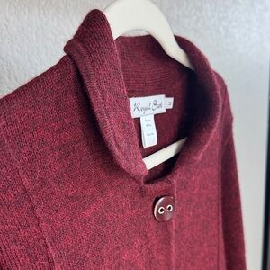 Pure Alpaca/ Wool - Women's Burgundy Cardigan Sweater